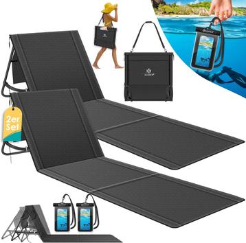 KESSER® Opvouwbare strandmatten - Ligstoel - Set van 2 - Zwa beschikbaar voor biedingen