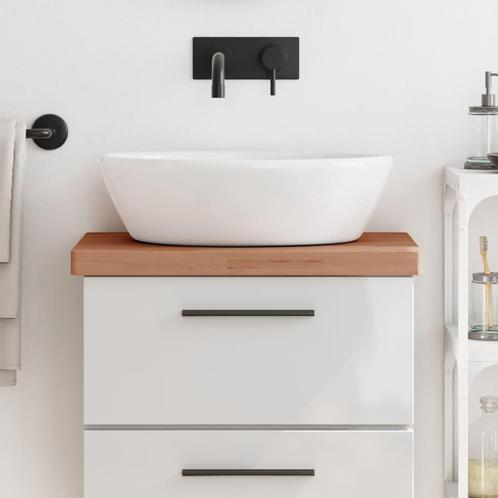 vidaXL Wastafelblad 60x40x4 cm massief beukenhout, Huis en Inrichting, Keuken | Keukenelementen, Bruin, Nieuw, Verzenden