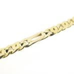 Oro Azzurro bicolor gouden Figaroschakel ketting; 50 cm, Sieraden, Tassen en Uiterlijk, Kettingen, Ophalen of Verzenden, Gebruikt