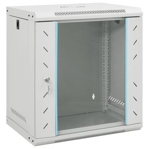 vidaXL Netwerkkast wandgemonteerd 12U 19 IP20 53x40x60 cm, Computers en Software, Overige Computers en Software, Nieuw, Verzenden