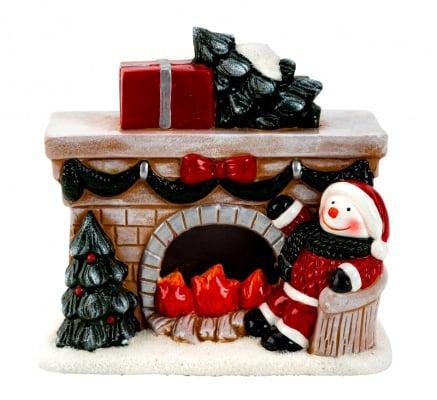 Sneeuwpop bij de openhaard (Dioramas & Scenes, Kerst), Diversen, Kerst, Nieuw, Ophalen of Verzenden