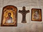 Set van 3 religieuze voorwerpen - iconen - kruisbeeld (3) -