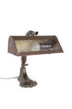 Antieke Buro Lamp, Schrijftafel Lamp, Klassieke Lampen, Ophalen of Verzenden, Gebruikt, Metaal, Vintage design