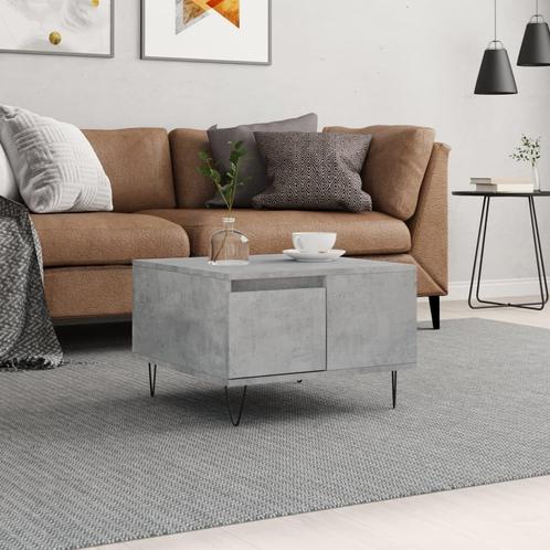 vidaXL Salontafel 55x55x36,5 cm bewerkt hout betongrijs, Huis en Inrichting, Tafels | Salontafels, 50 tot 100 cm, Nieuw, Overige houtsoorten