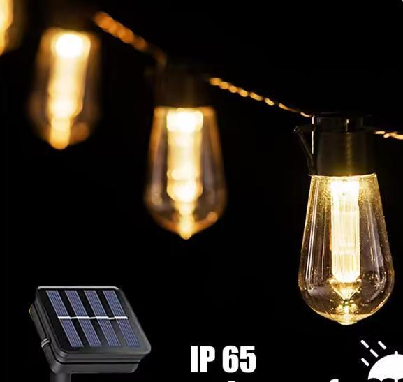 Solar Lichtslinger 15M – 100 LED Edison IP65, Huis en Inrichting, Lampen | Hanglampen, Nieuw, Verzenden