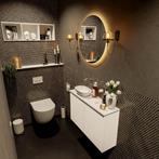 MONDIAZ FOWY toiletmeubel 80cm kleur talc. Waskom positie, Ophalen of Verzenden, Nieuw, Bad