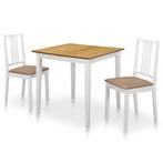 vidaXL 3-delige Eethoek MDF wit, Huis en Inrichting, Verzenden, Nieuw