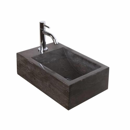 Fonteinset Natuursteen Nera 40x23x11 cm (kraangat links), Doe-het-zelf en Verbouw, Sanitair, Ophalen of Verzenden
