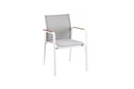 Suns Tutti eetstoel white grey teak armleuningen |, Tuin en Terras, Tuinsets en Loungesets, Ophalen of Verzenden, Nieuw