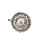 Zilveren broche gezet met roos geslepen diamant | antiek, Sieraden, Tassen en Uiterlijk, Broches, Gebruikt, Overige kleuren, Ophalen of Verzenden