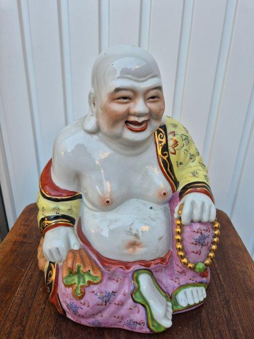 Grote Chinese Boeddha van porselein – Famille Rose – 32 cm –, Antiek en Kunst, Antiek | Overige Antiek