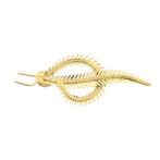 Vintage gouden broche van een veer, Sieraden, Tassen en Uiterlijk, Broches, Ophalen of Verzenden, Gebruikt, Overige kleuren, Goud