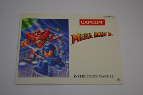 Mega Man 5 (NES USA MANUAL), Spelcomputers en Games, Spelcomputers | Nintendo Consoles | Accessoires, Zo goed als nieuw, Verzenden