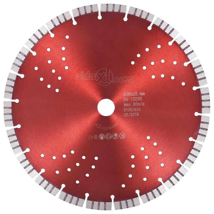 vidaXL Diamantzaagblad met turbo en gaten 300 mm staal, Doe-het-zelf en Verbouw, Gereedschap | Zaagmachines, Nieuw, Verzenden