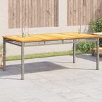 vidaXL Tuintafel 180x90x75 cm poly rattan en acaciahout, Tuin en Terras, Verzenden, Nieuw