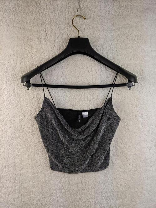 H&M Divided sparkly black cropped top, Kleding | Dames, Tops, Nieuw, Verzenden