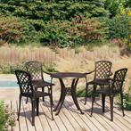 vidaXL 5-delige Bistroset gietaluminium bronskleurig, Tuin en Terras, Verzenden, Nieuw, Aluminium, 4 zitplaatsen