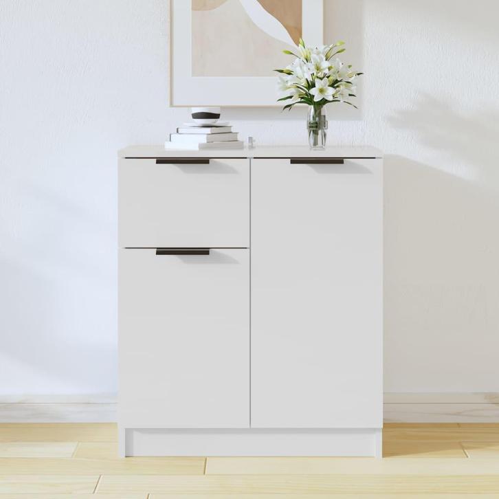 vidaXL Dressoir 60x30x70 cm bewerkt hout wit, Huis en Inrichting, Kasten | Dressoirs, 25 tot 50 cm, Nieuw, 50 tot 100 cm, Overige houtsoorten