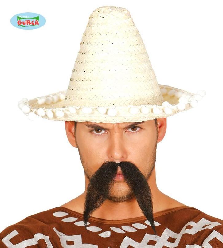 Mexicaanse sombrero naturel 33cm, Hobby en Vrije tijd, Feestartikelen, Nieuw, Ophalen of Verzenden
