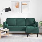 vidaXL Bank 3-zits met poef L-vormig 160 cm fluweel, Verzenden, Minder dan 150 cm, Stof, Driepersoons