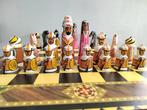 Schaakspel - Legno vintage dipinto a mano Asia Centrale Anni, Antiek en Kunst