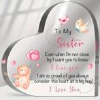 Hart van epoxy met decoratie to my sister 10*1 cm gift,, Ophalen of Verzenden, Nieuw
