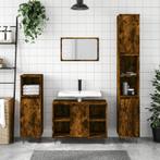 vidaXL Badkamerkast 30x30x100 cm bewerkt hout gerookt, Verzenden, Nieuw, 100 tot 150 cm