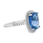 Ring Platina - 5.43ct. tw. Saffier - Diamant, Sieraden, Tassen en Uiterlijk, Ringen, Nieuw