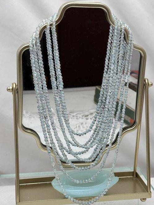 Zilver - Halsketting - Aquadroom 5 draden, Antiek en Kunst, Curiosa en Brocante