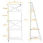 4-Laags Ladderplank Moderne Hoekboekenplank met Dwarsbalk Op, Huis en Inrichting, Kasten | Boekenkasten, Nieuw, Verzenden
