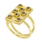 Ring - 18 karaat Geel goud -  0.24 tw. Saffier, Sieraden, Tassen en Uiterlijk, Antieke sieraden