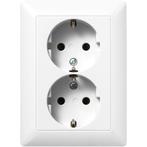 JUNG AS500 Wandcontactdoos + randaarde 2V Alpine wit, Ophalen of Verzenden, Nieuw