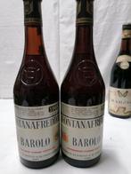 1968 , 1969 & 1974 x2 Fontanafredda - Barolo - 4 Flessen, Verzamelen, Wijnen, Nieuw