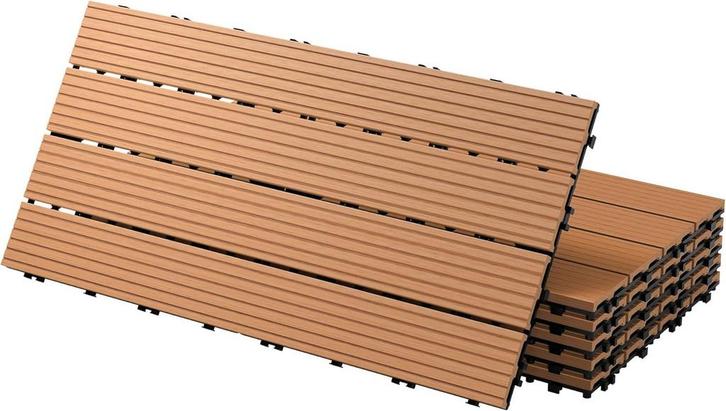 Terrastegels - Vlondertegels - Kunststof - 60x30 cm - 6 stuk, Doe-het-zelf en Verbouw, Zeil en Folie, Zo goed als nieuw, Verzenden