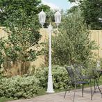 vidaXL Tuin Lampenpaal 2-Lamp E27 Wit 235 cm Aluminium, Tuin en Terras, Buitenverlichting, Verzenden, Nieuw