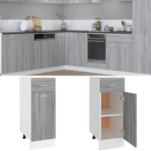 vidaXL Onderkast met lade Lyon 30x46x81,5 cm bewerkt hout, Huis en Inrichting, Keuken | Keukenelementen, Grijs, Nieuw, Verzenden