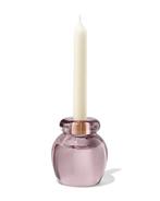 HEMA 2-in-1 kandelaar 8.5x10cm glas transparant roze, Hobby en Vrije tijd, Theezakjes, Verzenden