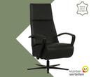 Leren relaxfauteuil Idol - Toledo Nero (zwart) - Small, Huis en Inrichting, Fauteuils, Nieuw, Ophalen of Verzenden, 50 tot 75 cm