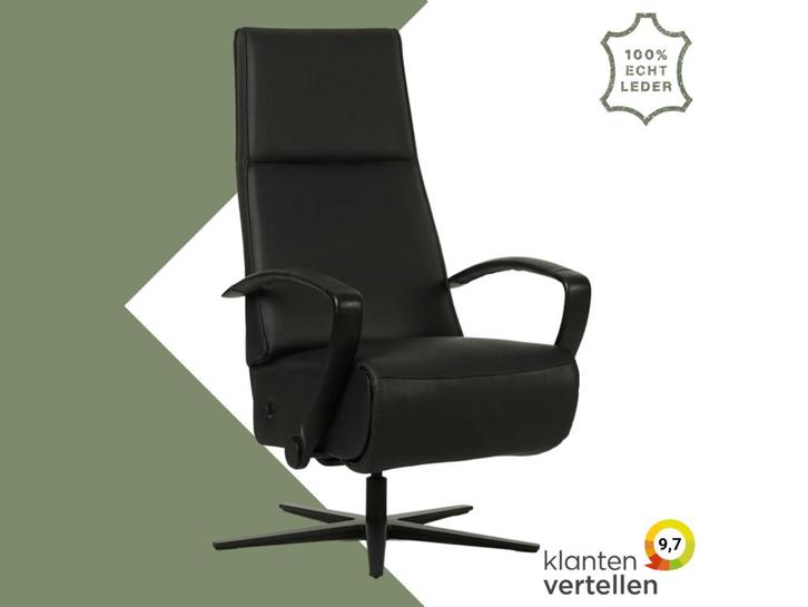 Leren relaxfauteuil Idol - Toledo Nero (zwart) - Small, Huis en Inrichting, Fauteuils, 50 tot 75 cm, 75 tot 100 cm, Nieuw, Leer