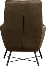 Olijfgroene leren moderne fauteuils - Rancho Leer Green (ol, Huis en Inrichting, Fauteuils, Nieuw, Ophalen of Verzenden, 75 tot 100 cm