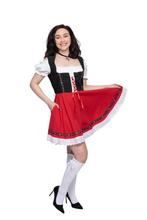 Dirndl zwart, rood rokje Gabi, Verzenden, Nieuw