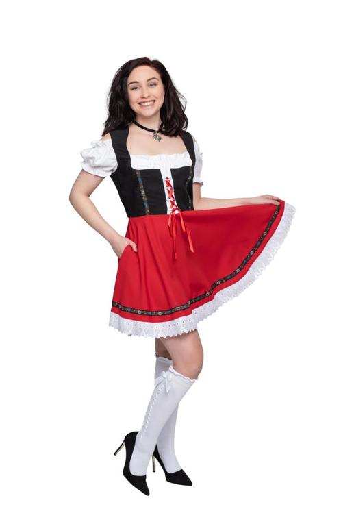 Dirndl zwart, rood rokje Gabi, Hobby en Vrije tijd, Feestartikelen, Nieuw, Verzenden