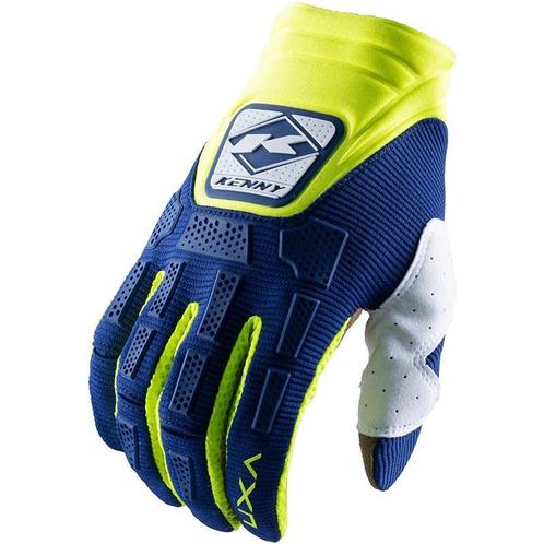 Crosshandschoenen Kenny Titanium - Blauw / Fluo Geel, Motoren, Kleding | Motorkleding, Nieuw met kaartje, Motorcrosskleding, Verzenden