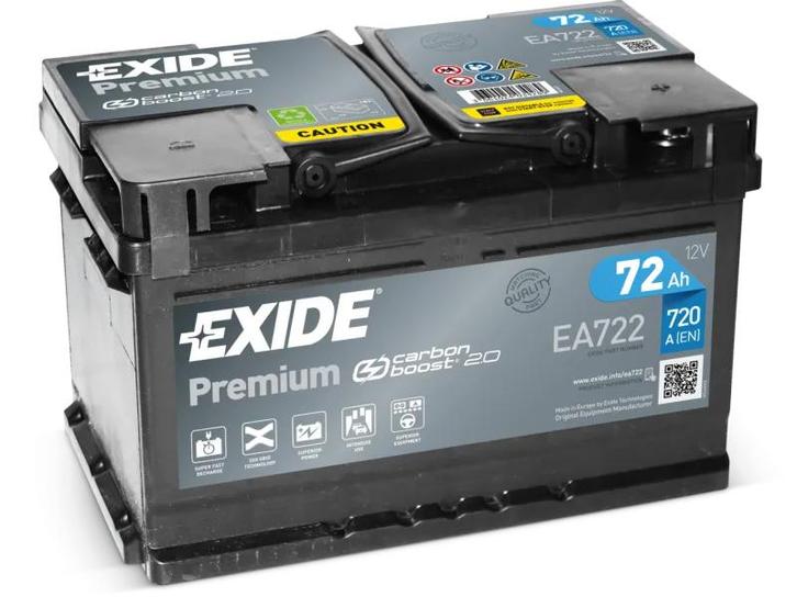 Exide 72AH Accu EA722 Batterij 720A Premium Carbon Boost..., Auto-onderdelen, Accu's en Toebehoren, Nieuw, Ophalen of Verzenden