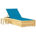 vidaXL Ligbed met tafeltje en kussen geïmpregneerd, Tuin en Terras, Ligbedden, Verzenden, Nieuw