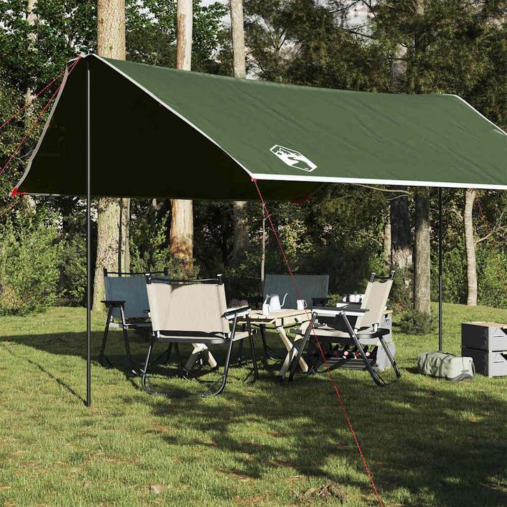 vidaXL Kampeerluifel waterdicht 430x380x210 cm groen, Caravans en Kamperen, Tenten, Nieuw, tot en met 2, Verzenden