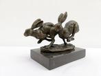 Figuur - Running hares - Brons, Marmer, Antiek en Kunst, Curiosa en Brocante