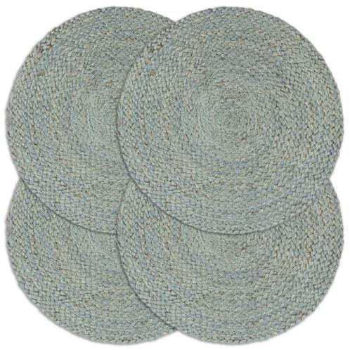 vidaXL Placemats 4 st rond 38 cm jute olijfgroen, Huis en Inrichting, Keuken | Textiel, Groen, Nieuw, Verzenden