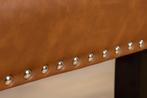 Chesterfield Stoel CASTLE Bruin Kunstleer Zwart Rubber Hout, Huis en Inrichting, Stoelen, Ophalen of Verzenden, Nieuw
