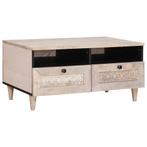 vidaXL Salontafel met lade Wit 80 x 54 x 40 cm massief, Huis en Inrichting, Tafels | Salontafels, Verzenden, Nieuw, 50 tot 100 cm